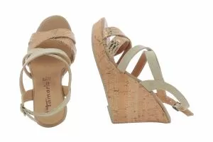 Дамски сандали на платформа TAMARIS - 28343-nat/goldss17