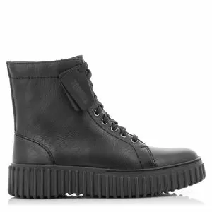 Дамски Равни Боти  CLARKS - 26173870 TORHILL RISE BLACK LEATHER