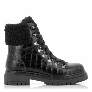 Дамски Кубинки CARLO FABIANI-108521 BLACK KROKO