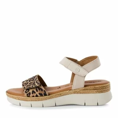 Дамски Сандали На Платформа TAMARIS - 1-28220-44-412 IVORY/LEOPARD