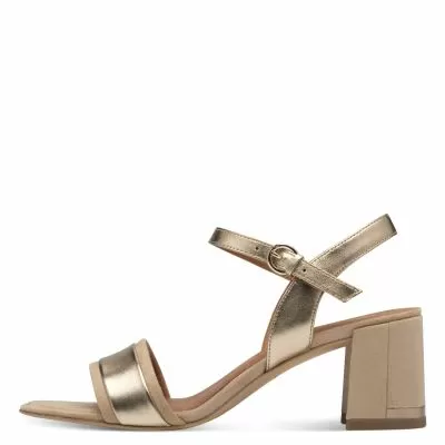 Woman`s Heeled Sandals TAMARIS-1-28344-44-445 TAN COMB