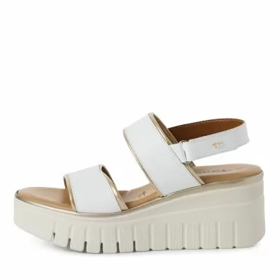 Women`s Sandals On Platform TAMARIS-1-28711-44-132 WHITE/LT.GOLD