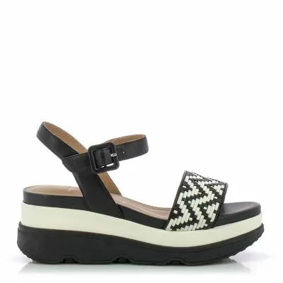Дамски Сандали На Платформа GEOX-D55HBA D GARDENIA BLACK/PAPYRUS