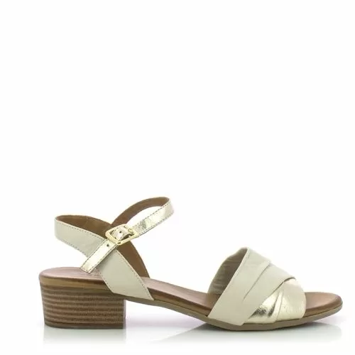 Дамски Сандали На Ток VERONELLA-030-54-0266 CREMA/MTLC GOLD