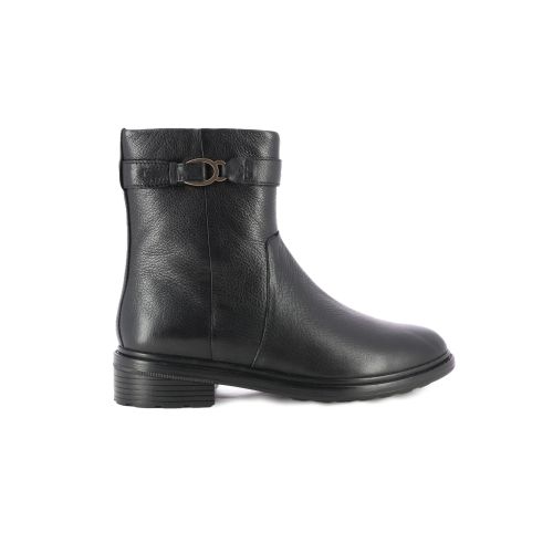 Women`s Flat Ankle Boots GEOX-D56TGA D WALK PLEASURE BLACK