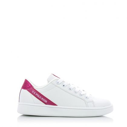 Детски сникърс момиче U.S. POLO - ecrok4094-white/fuxia202