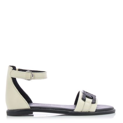 Women`s flat sandals Tamaris-1-1-28128-20 407  IVORY LEA/BLK