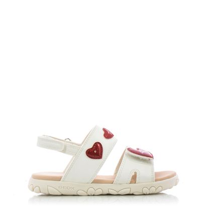 Сандали Момичета GEOX - J358ZB C0050 J SANDAL HAITI GIRL WHITE/RED