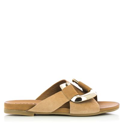 Дамски равни чехли VERANO - 030.02.1589  TOAST NUBUCK