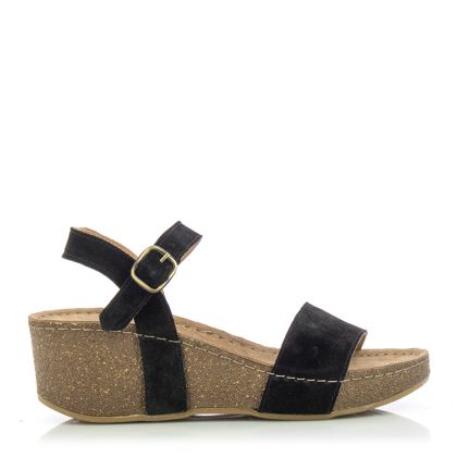 Women`s Sandals On Platform COCONUT-184.1989  BLACK SUED