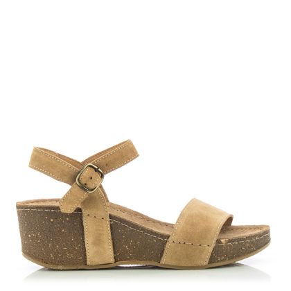 Women`s Sandals On Platform COCONUT-184.1989  TAN SUED