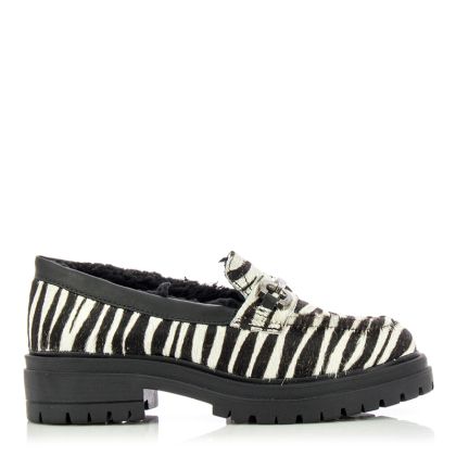 Women`s Loafer BOTTERO-342204 ZEBRA/PRETO