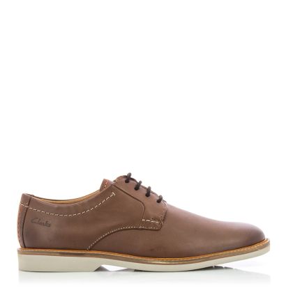 Men`s Casual CLARKS-26172070 ATTICUS LTLACE DARK TAN LEA