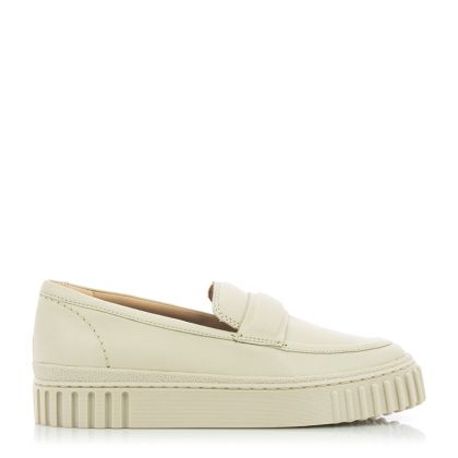 Дамски мокасини CLARKS - 26176434 MAYHILL COVE CREAM LEATHER