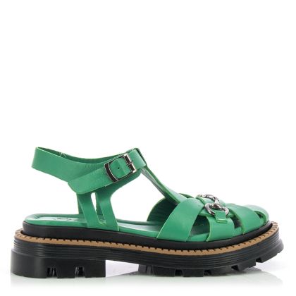 Women`s Flat Sandals CARLO FABIANI-182-061 BARCA FERN GREEN