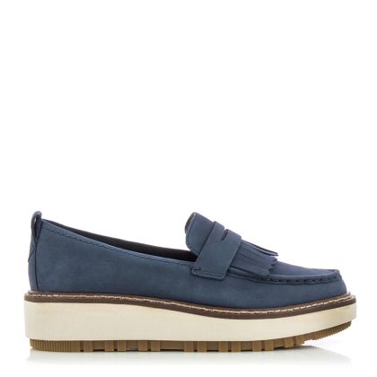 Дамски Лоуфър  CLARKS - 26176639 ORIANNAWLOAFER NAVY NUBUCK