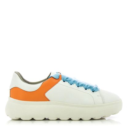 Womwn`s Sneakers GEOX-D45TCE 299 D SPHERICA EC4.1 WHITE/ORANGE