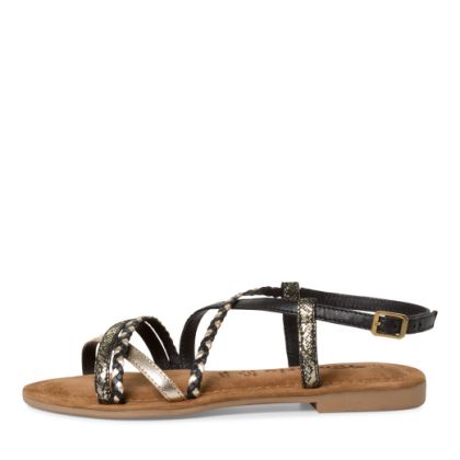 Women`s flat sandals Tamaris-1-28139-42-048 BLACK/GOLD