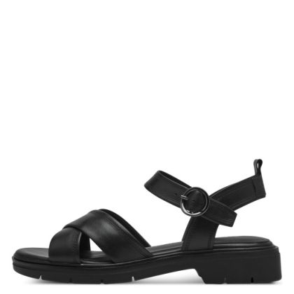 Women`s flat sandals Tamaris-1-28209-42-003 BLACK LEATHER