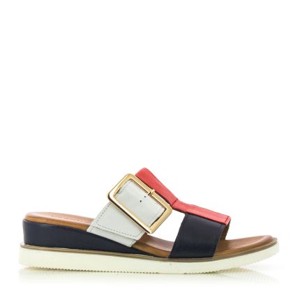 Дамски Чехли На Платформа VERONELLA-030-159-0944  WHITE-RED-NAVY