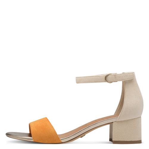 Woman`s Heeled Sandals TAMARIS-1-28291-44-608 ORANGE COMB
