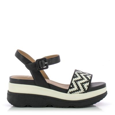 Дамски Сандали На Платформа GEOX - D55HBA D GARDENIA BLACK/PAPYRUS