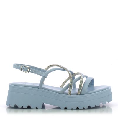 Дамски Сандали На Платформа RAMARIM-2438203 DARK BLUE/OFFWHITE