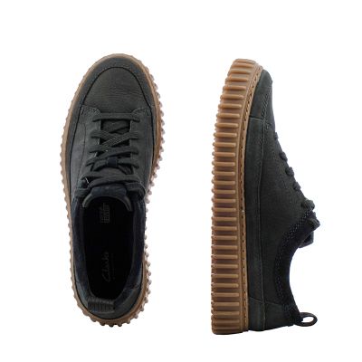 Мъжки Сникърс CLARKS - 26183470 TORHILL LACE BLACK NUBUCK