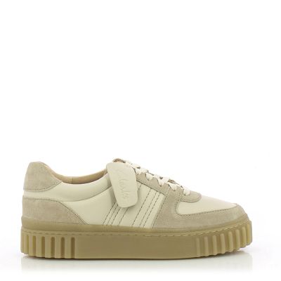 Дамски Сникърс CLARKS - 26183112 MAYHILL LACE SAND COMBI LEA