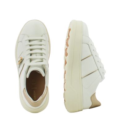 Дамски Сникърс GEOX - D56WVB D SPHERICA WHITE/LT GOLD
