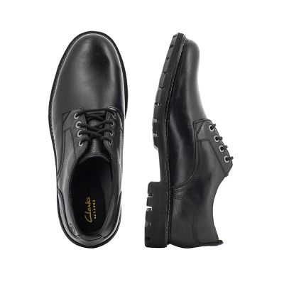 Мъжки Ежедневни CLARKS - 26173434 BATCOMBE TIE BLACK LEATHER
