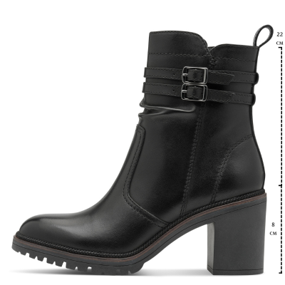 Дамски Боти На Ток TAMARIS - 1-25383-45-003 BLACK LEATHER
