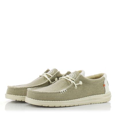 Мъжки Ежедневни HEY DUDE - 40003-1LB WALLY BRAIDED OFF WHITE