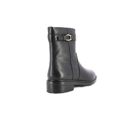 Women`s Flat Ankle Boots GEOX-D56TGA D WALK PLEASURE BLACK