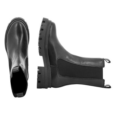 Дамски Равни Боти  TAMARIS - 1-1-25498-29 003  BLACK LEATHER