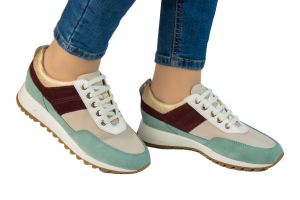 Дамски спортни обувки GEOX - d84aqb-green/creamss19