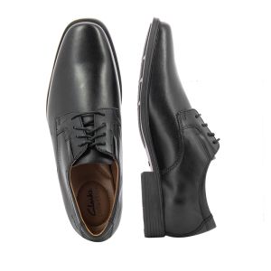 Men`s Office Shoes CLARKS-26110350 TILDEN PLAIN BLACK LEATHER