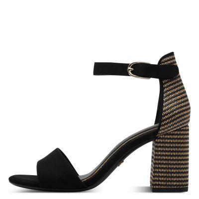 Woman`s Heeled Sandals TAMARIS-1-28356-42-0C8 BLACK COMB