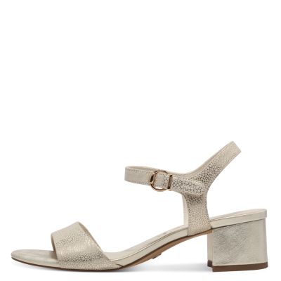 Woman`s Heeled Sandals TAMARIS-1-28250-42-968 LT GOLD STRUCT