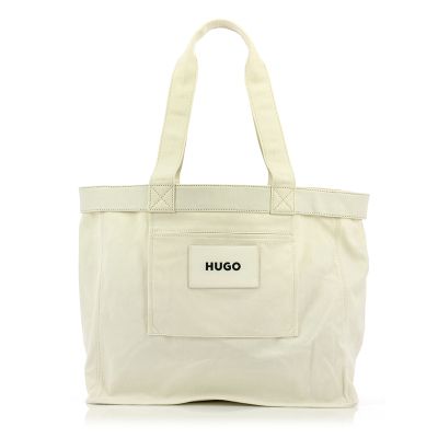 Ежедневни Чанти HUGO - 50536267 BECKY TOTE-CANVAS OPEN WHITE