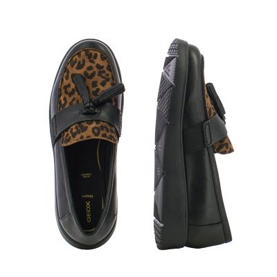 Дамски Мокасини GEOX-D04LCA D ARLARA BLACK/COGNAC