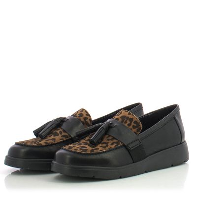 Дамски Мокасини GEOX-D04LCA D ARLARA BLACK/COGNAC