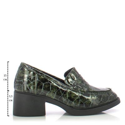 Heels CARLO FABIANI-260-5061 GREEN CROCCO