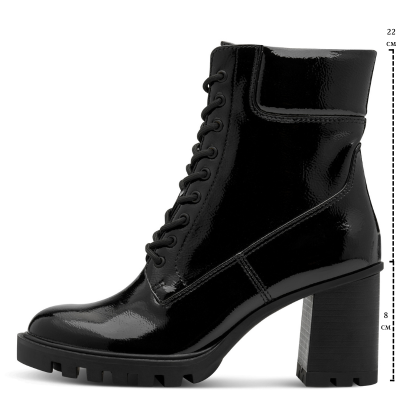 Дамски Боти На Ток TAMARIS - 1-25132-45-018 BLACK PATENT