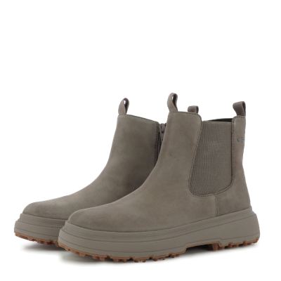 Women`s Flat Ankle Boots GEOX-D46XMD D LAMIDIE/GRIP TAUPE