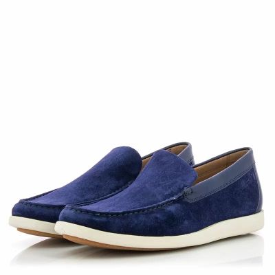 Мъжки мокасини CLARKS - 26159627 Ferius Creek Dark Blue Combi
