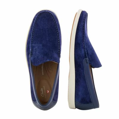 Мъжки мокасини CLARKS - 26159627 Ferius Creek Dark Blue Combi