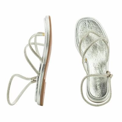 Дамски Равни Сандали ONAKO - 237  ALL MEATLIC SILVER