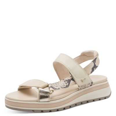 Дамски Сандали На Платформа TAMARIS - 1-28267-44-483 BEIGE SNAKE