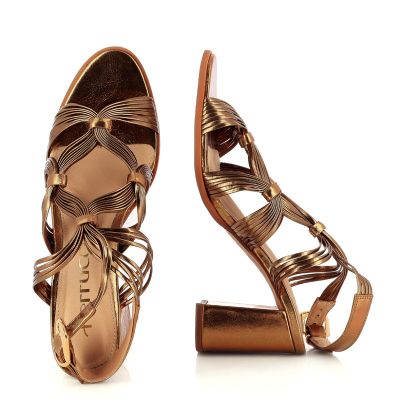 Дамски Сандали На Ток FERRUCCI - 2524002 VACHETA BRONZE